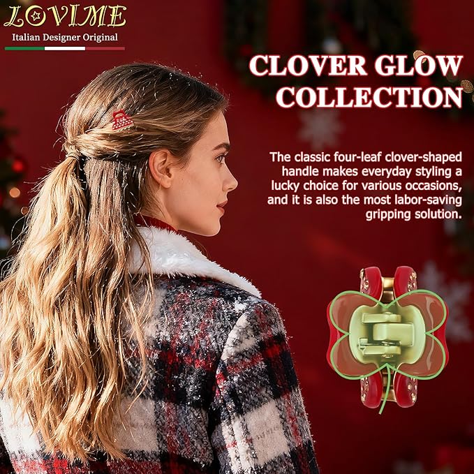 2026 Premium Durable Hair Claw Clip for Women, Original Italian Designed Strong Grip Hair Bang Clips for Thin Hair, No Slip Jaw Clips with Gift Box for Christmas Birthday Girls, 1.2" Red Minimal