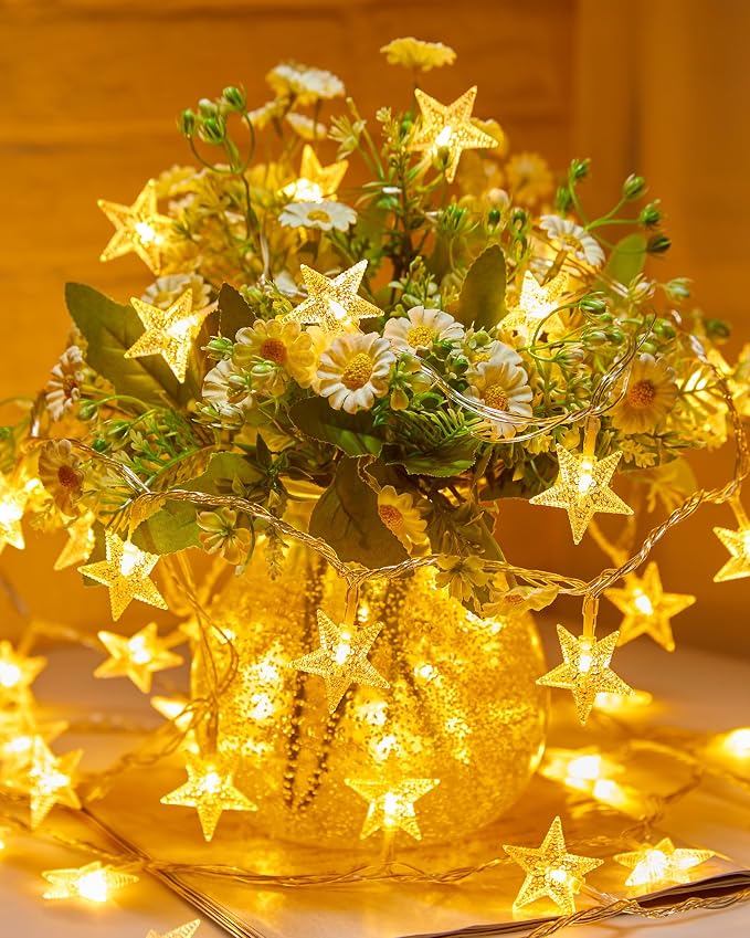 Minetom Star String Lights Battery Operated - 17 ft 50 LED Star Fairy String - Image 9