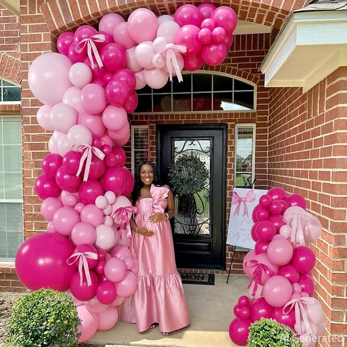 Pink Balloon Arch Kit, Hot Pink Balloons - Image 2