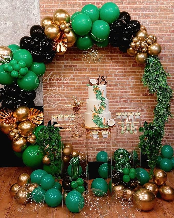 Green and Gold Balloons Arch Kit - Image 9