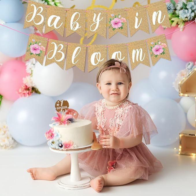 Baby in Bloom Banner Floral Baby Shower Banner Flower Bady Shower Party - Image 8