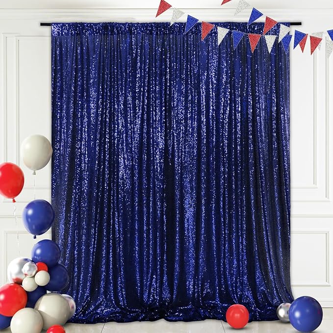 Eternal Beauty Navy Blue 3mm Sequin Backdrop 10x10 Ft - Image 3