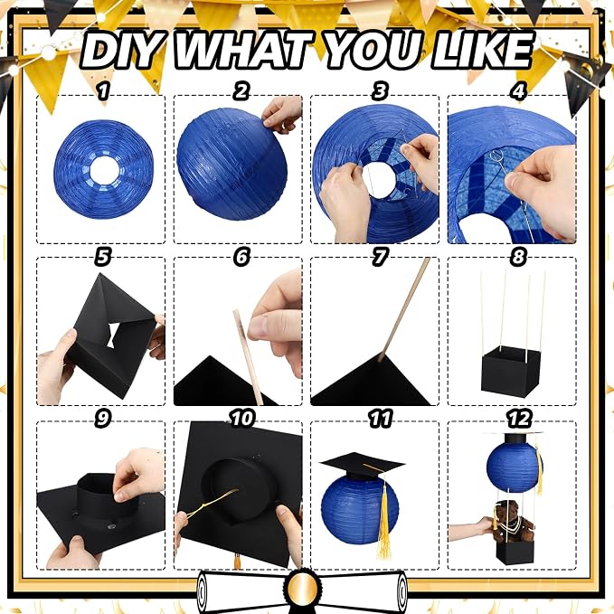 Silipull 6 Sets Graduation Table Centerpieces Hot Air Balloon Party Decorations - Image 6