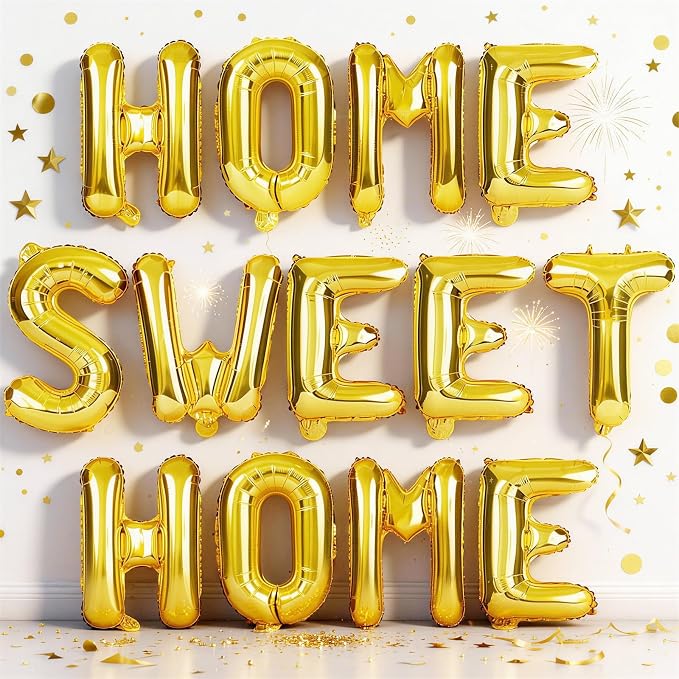 Gold HOME SWEET HOME Letter Balloon by Togvu