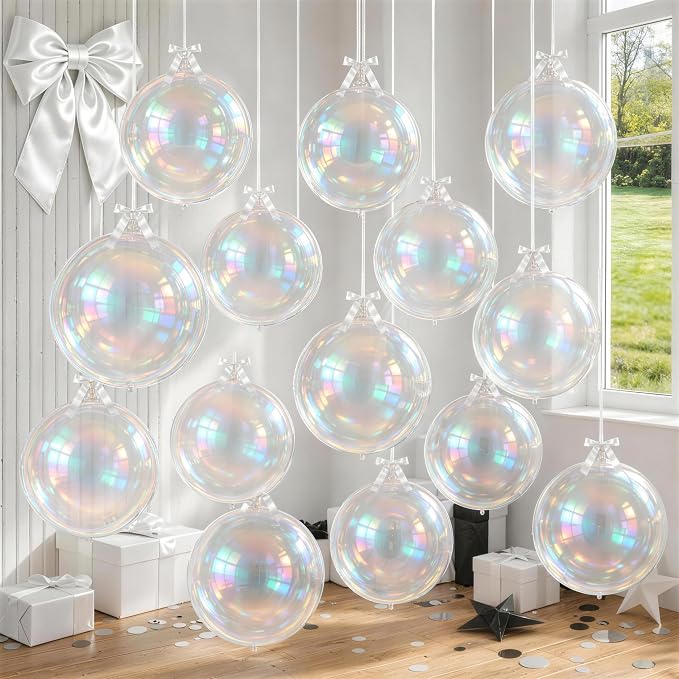14 Pcs Iridescent Round Foil Balloons Mermaid Holographic Balloons | Iridescent by Froova