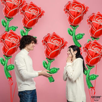 KatchOn, Giant Red Rose Balloons - Image 3
