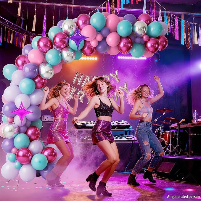 Pink Purple Blue Balloons - Image 7