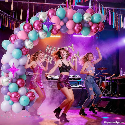 Pink Purple Blue Balloons - Image 7