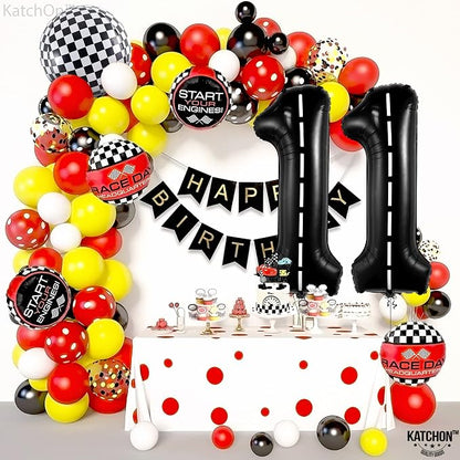 KatchOn Race Car Number 11 Balloon 40 Inch | Balloon Number 11 Black - Image 5