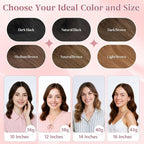 Real Human Hair Toppers for Women 3.54"*4.72" Silky Base 150% Density No Bangs Adjustable Parting Clip-In Topper Hairpieces for Women with Thinning Hair 14 Inches Dark Brown