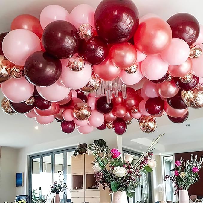 PartyWoo Burgundy Balloons 50pcs Dark Chestnut Red Maroon Dark Color | Balloons - Image 6
