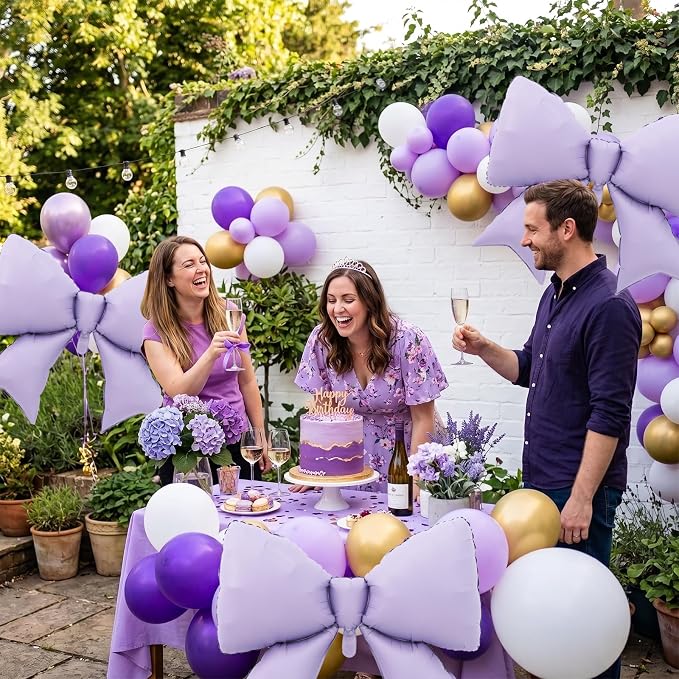 38 Inches Bow Balloon Purple - Image 7