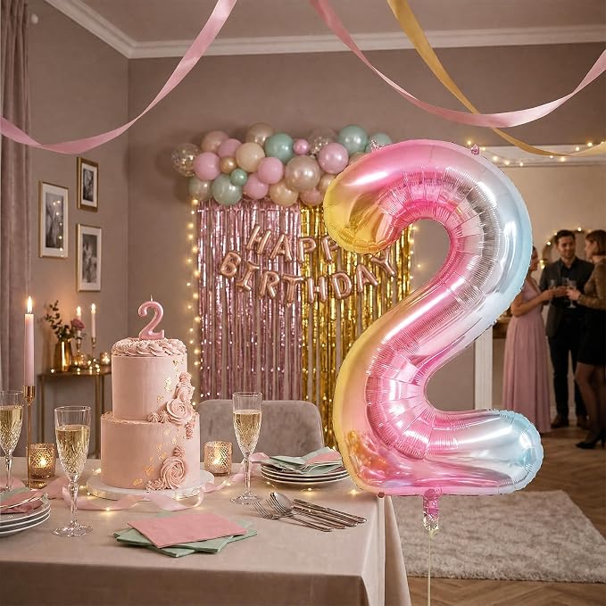Rainbow Number Balloons Birthday Balloons - Image 6