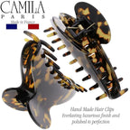 Camila Paris CP3030 French Hair Clip for Women Thick Hair for Long Curly Wavy Hair, Handmade Tokyo, Girls Hair Claw Clips, Durable Styling Big Claw Clip for Thick Hair, Strong Hold Grip Made in France