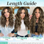 KooKaStyle Clip in Synthetic Hair Extensions Long Wavy 4PCS Thick Hairpieces Brown mix Sandy Blonde F6/18 Fiber Double Weft Natural Hair Extensions 20 Inch for Women