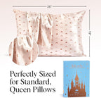 Kitsch & Disney Desert Crown Satin Pillowcase with Zipper – Soft Cooling, Better Than Silk Pillowcase, Disney Design for Kids Rooms & Toddler Bed Time Pillow Case – Queen/Standard 19x26