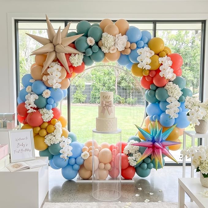 Boho Rainbow Balloons, 12 Inch Pastel Colorful Balloons - Image 5