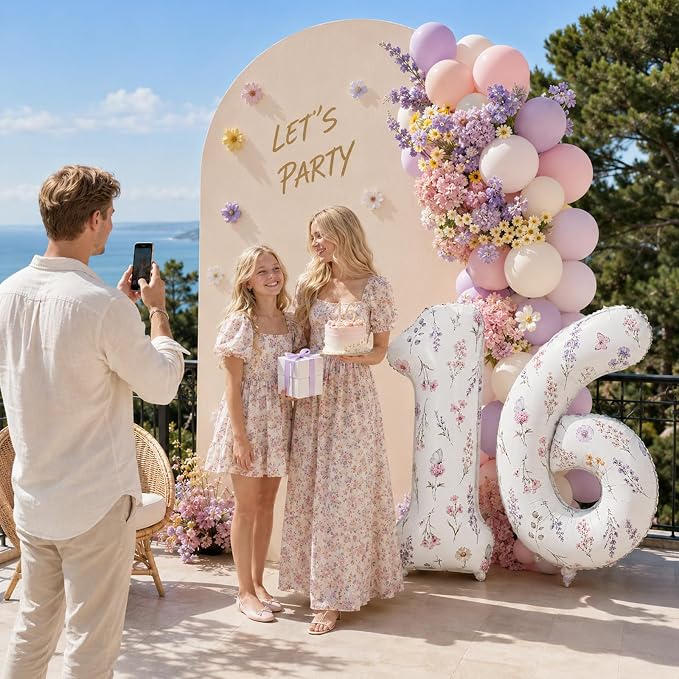 Flower 16 Balloon Numbers for Girls 16th Wildflower Birthday Party Decor | 40'' - Image 6