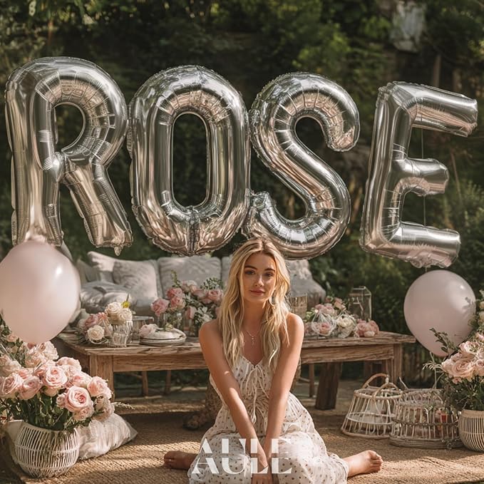 AULE 40 Inch Silver Y Balloon Letter Foil A-Z Birthday Big Alphabet | Birthday - Image 4
