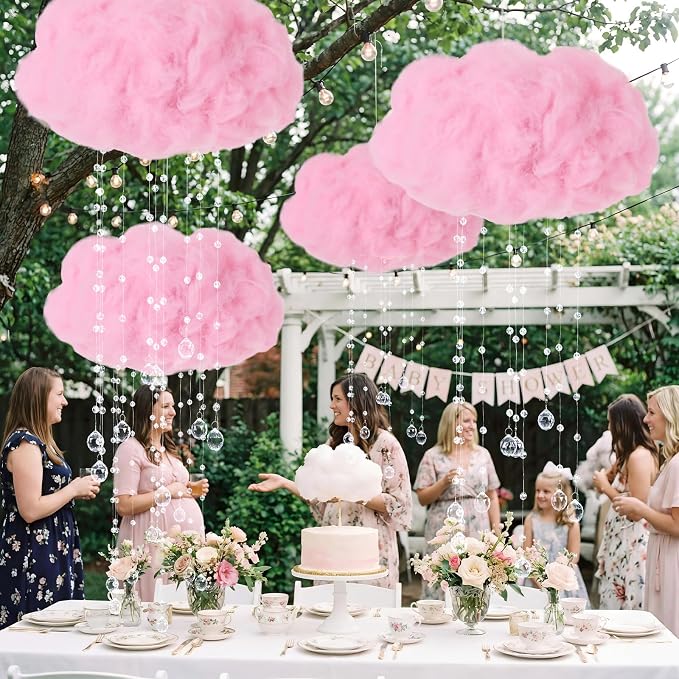 Marsui Artificial Cloud Props LED Hanging Pink Light String Fake Imitation 3D - Image 2