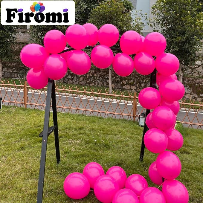 Firomi Hot Pink Latex Balloons 12-inch 100 Pack | Big Helium Round Magenta - Image 4