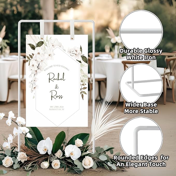 Wedding Sign Holder, Adjustable Welcome to Our Wedding Sign Stand W/Design - Image 5