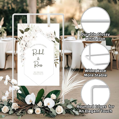 Wedding Sign Holder, Adjustable Welcome to Our Wedding Sign Stand W/Design - Image 5