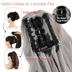 Ponytail Extension, 18 Inch Claw Clip Ponytail Extensions Curly Wavy Ponytail Hair Extension Jaw Clip on Pony Tails Hairpiece for Women Fluffy Natural Synthetic for Daily Use (Silver Grey)