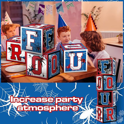 Feifeiya 4 Pcs Spider 4th Birthday Decoration Spider Theme Balloon Boxes One - Image 6