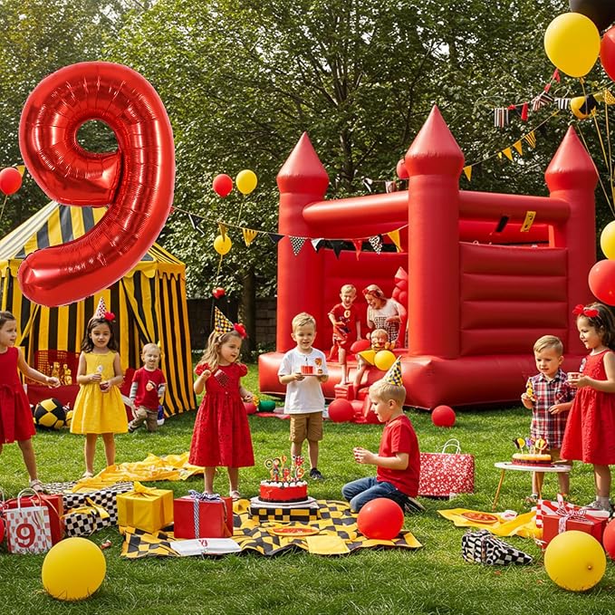 40 Inch Red Foil Number 9 Balloon - Image 5