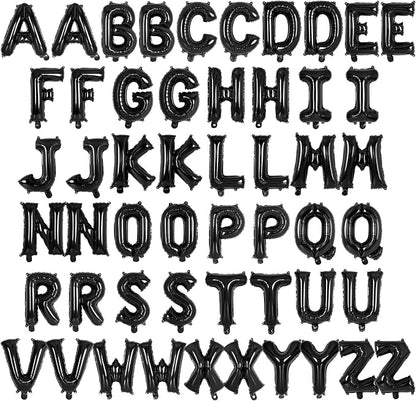 52 Pcs Black Letter Balloons, 16 Inch Foil Alphabet Letter Balloons, Letter A-Z by YOTHORN