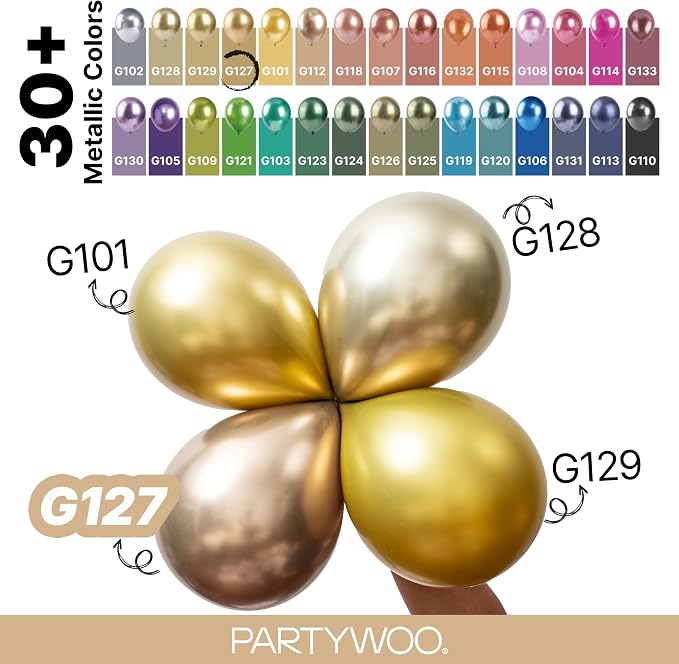 PartyWoo Metallic Gold Balloons 152pcs Chrome Gold Color 18 12 10 5 Inch | 18 - Image 4