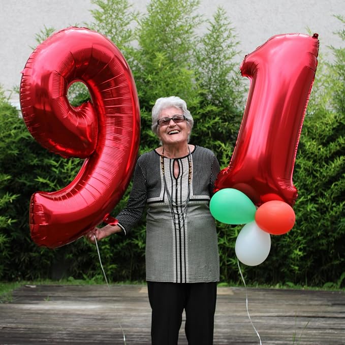 40 inch Number Balloon 0-9 Red Large Number 9 Balloons, Digital Balloons - Image 3