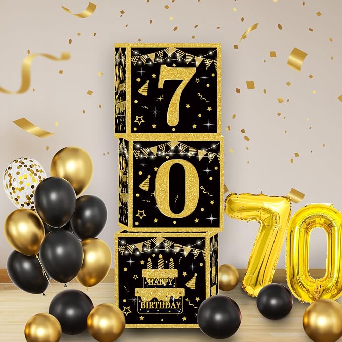 Gold 70th birthday decorations Kit - Image 3