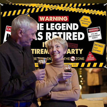 6x3.6ft Happy Retirement Backdrop Legend Retired Banner - Image 4