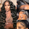 26 Inch Body Wave Lace Front Wigs Human Hair 13x4 HD Transparent Lace Front Wigs for Black Women Glueless Frontal Wigs Human Hair 200 Density Pre Plucked