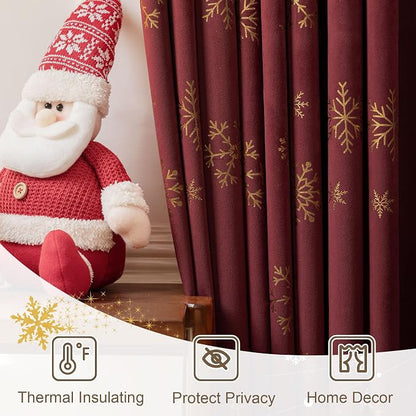 Beauoop Christmas Red Velvet Curtain - Image 7