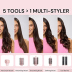 L'ANGE HAIR TurboStyle All-in-One Air Styling & Drying System | 5-in-1 Attachments with Auto-Wrap Curlers & Volumizing Brush | Fast-Drying Brushless Motor Dryer | Dual Voltage | All Hair Types (Black)