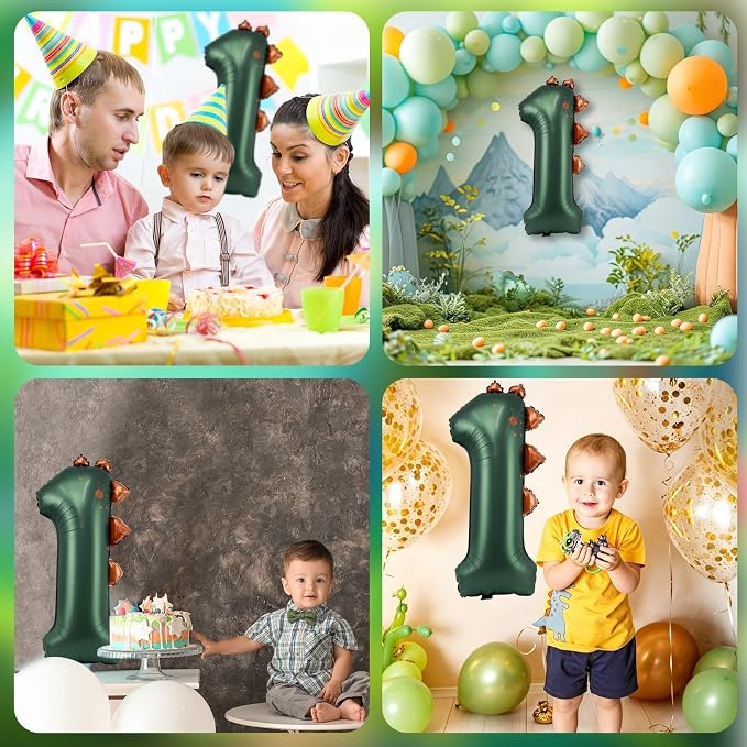 Dinosaur Number 1 Balloon, 30 Inch Birthday Party Decorations - Image 7
