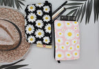 2 Pcs Cosmetic Bag for Women Small Make Up Bag Waterproof Travel Toiletries Pouch with Zipper for Organizing Small Items, Gift Bags for Birthday Christmas(Daisy Flower 1)