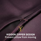 ZIMASILK 100% Pure Mulberry Silk Pillowcase for Hair and Skin Health,Soft and Smooth,Both Sides Premium Grade 6A Silk,600 Thread Count,with Hidden Zipper,1pc (King 20''x36'',Eggplant Purple)