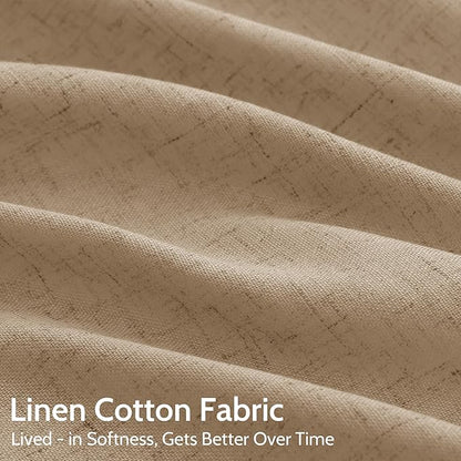 Sand Beige Linen Curtains 80 Inch Length - Image 4