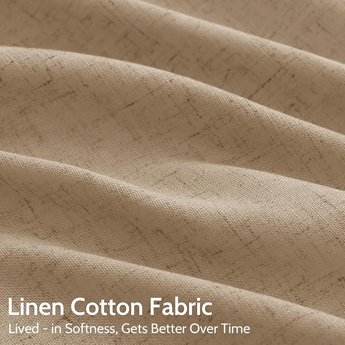 Sand Beige Linen 144 Inch Curtains - Image 4