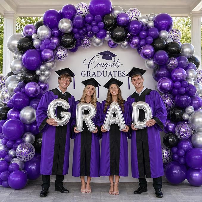 Purple and Black Balloons, 60 Packs 12 Inch Dark Purple Light Purple Black - Image 3