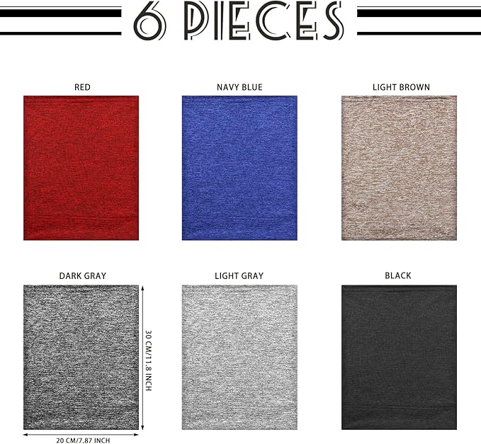 SATINIOR 6 Pcs Spandex Dreadlock Cap Dreadlock Tube Bands Unisex Men Women Elastic Hair Dreads Head Wraps Headbands for Dreads Accessories, 6 Colors(Dark Color)