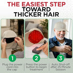 Red Light Therapy Hair Growth Cap – FDA Cleared Laser Treatment for Hair Regrowth and Reduced Shedding – LED & Laser Red Light Therapy Clinically Proven in Double-Blind Studies -Beige