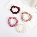 Hair Ties Satin Scrunchies - Small Mini Scrunchy for Women Thick Hair Accessories Cute Soft No Slip Hair Elastics Ponytail Holder for Curly Hair No Damage Hairties Gift for Girls