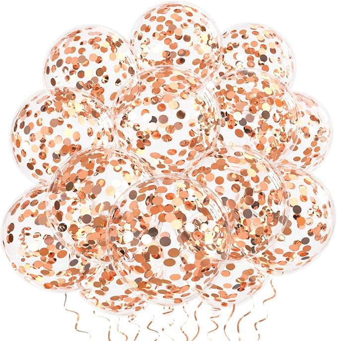 Rose Gold Confetti Balloons by VHUWE