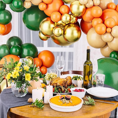 Orange Green Balloons Arch Garland Kit-123Pcs Metallic Gold Balloon Nude Balloon - Image 6
