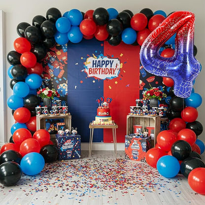 40 Inch Red Blue Number 4 Balloon - Image 6